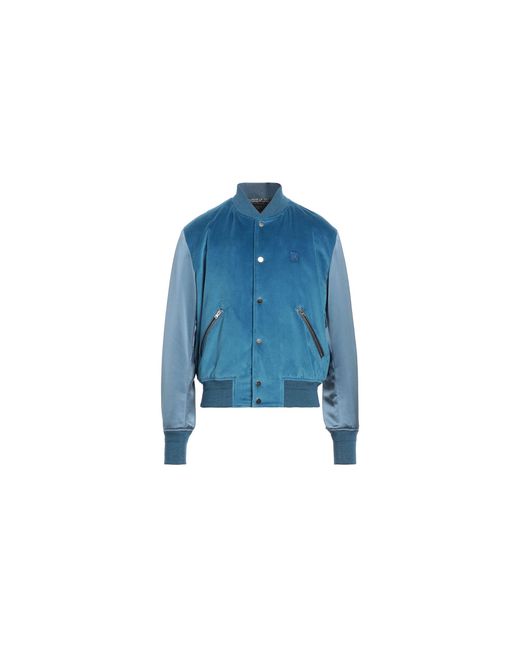 Amiri Blue Velvet Satin Bomber Jacket Mos017 420" for men