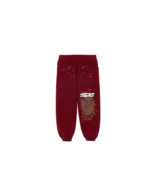 Sp5der Red Sweatpants Sp5 21Mars"