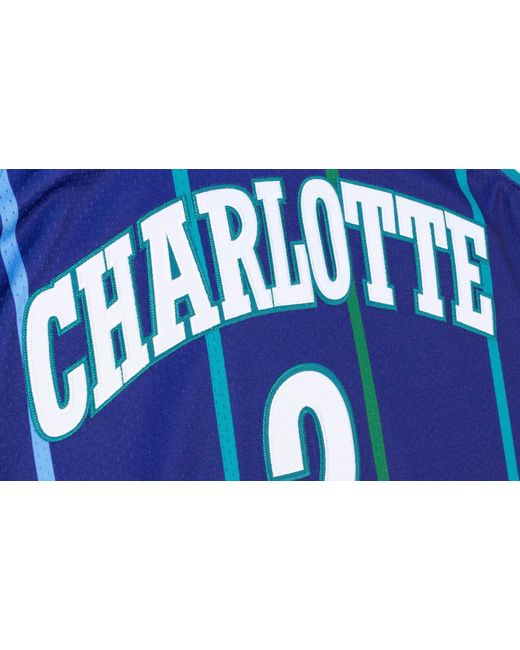 Mitchell & Ness Blue Authentic Alternate Jersey "Nba Charlotte Hornets 94 Larry Johnson" Ajy4Gs18073 Chopurp94Ljo" for men