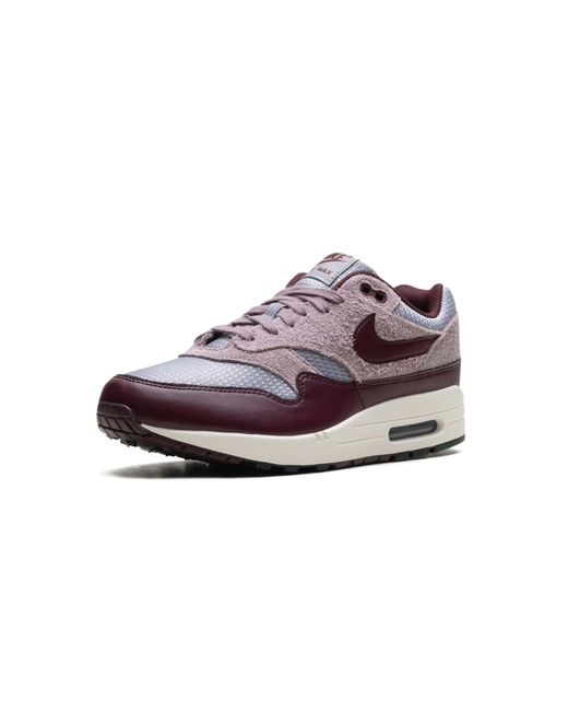Nike Black Air Max 1 Ess Prm "Cement/Burgundy Crush" Fq7327 001" for men