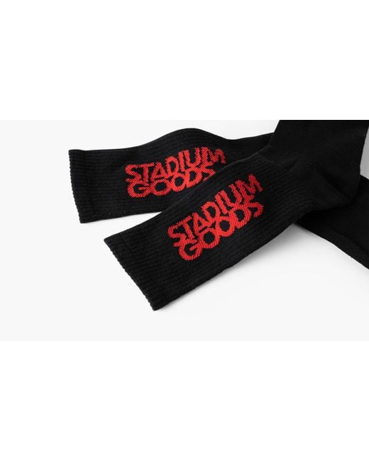 Stadium Goods Black Crew Socks "Bred"