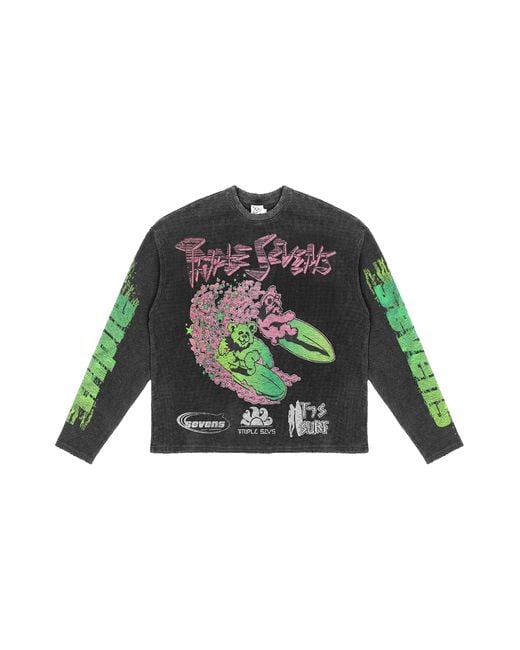 Triple Sevens Green All Star V2 Waffle Knit Long-Sleeve T-Shirt Ts7055" for men