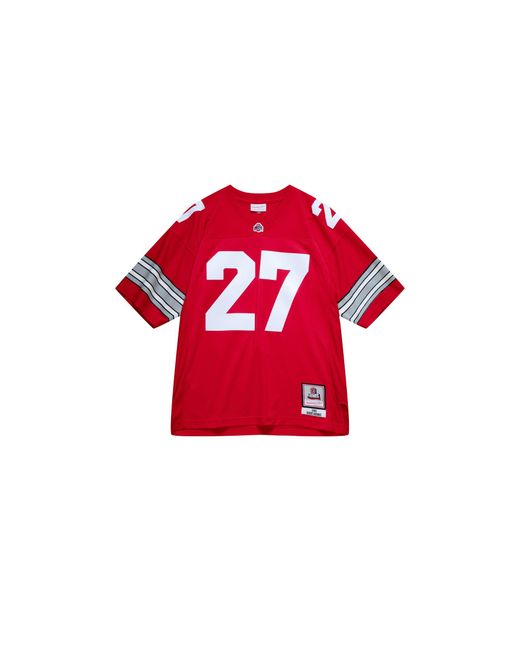 Mitchell & Ness Red Dark Football Jersey "Ncaa Ohio State Buckeyes 1995 Eddie George" Ajy53418 Ost95Egrunrd" for men