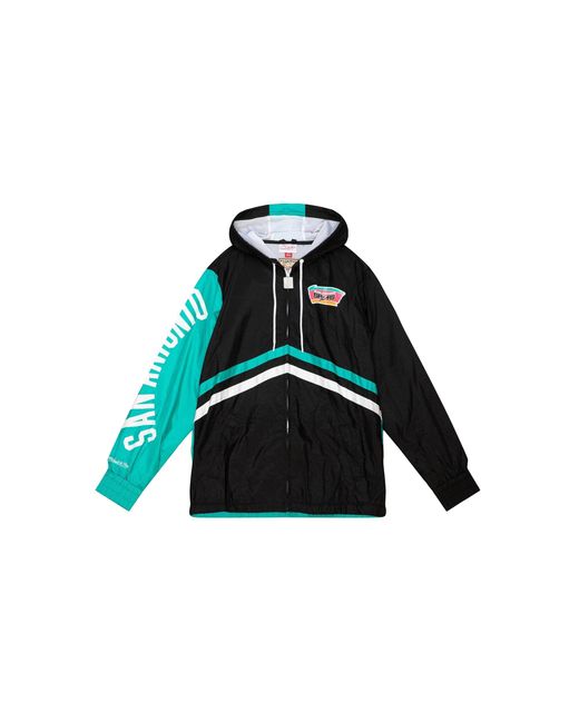 Mitchell & Ness Black Undeniable Full Zip "Windbreaker Spurs" Ojzp3409 Sasyypppblck" for men