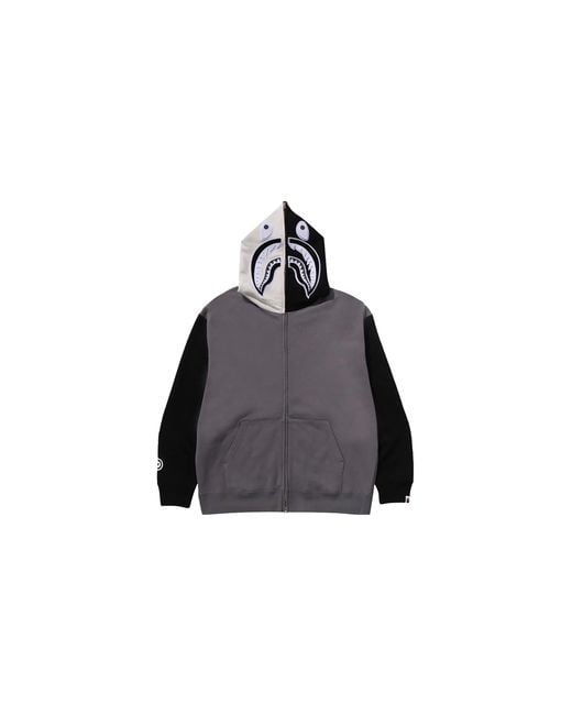 A Bathing Ape Black Shark Full Zip Hoodie #1 057" for men