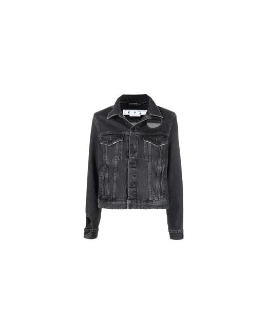 Off-White c/o Virgil Abloh Black Meteor Denim Jacket "Dark" Owye027C99Den0010700"