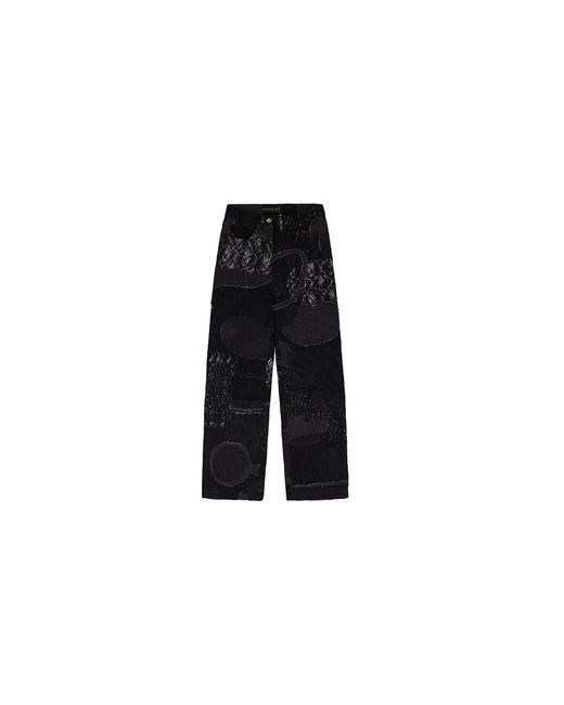 Who Decides War Black Boro Grid Straight-Fit Jeans 3120110002Ss24" for men
