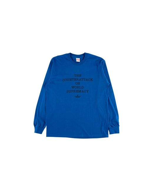 Supreme Blue Udc Public Enemy Counterattack L/S T-Shirt "Ss18" Su4022"