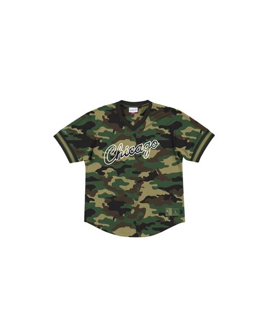 Mitchell & Ness Green Nba Mesh V-Neck T-Shirt "Chicago Bulls for men