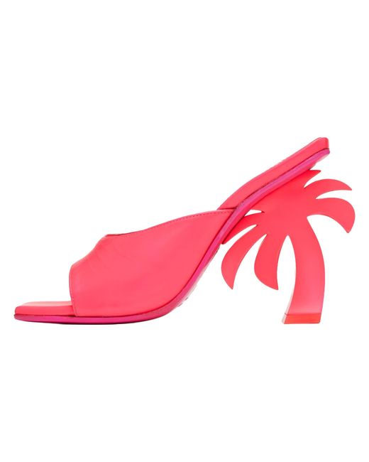 Palm Angels Pink Palm Mule Heel "Fuchsia" Pwih003F22Lea0013200"