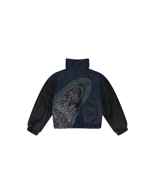 Who Decides War Blue Diagonal Glass Puffer Jacket 11300910010Aw23" for men