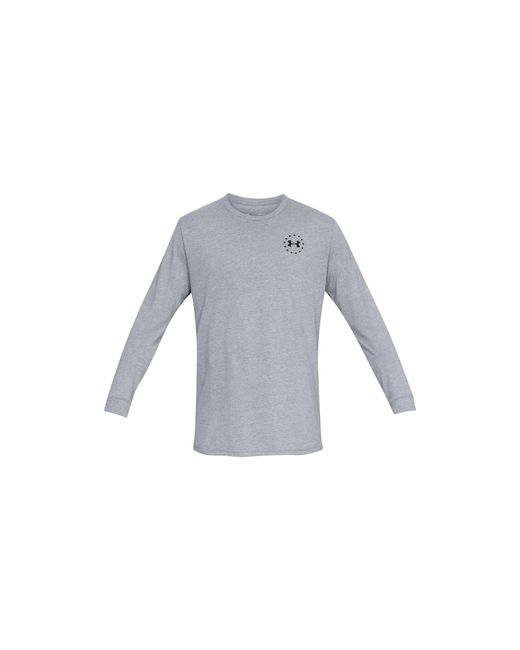 Under Armour Black Freedom Flag Long Sleeve T-Shirt "Steel Light Heather 1333369 035" for men