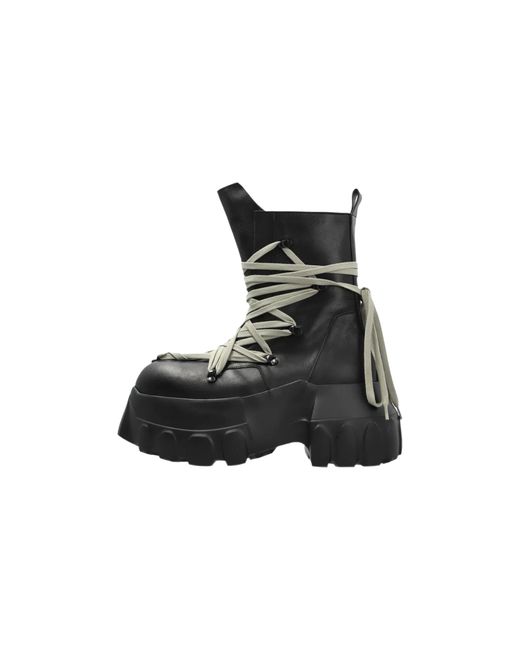 Rick Owens Black Megalace Mega Tractor Boots Pearl Ru02F4867 Loow1 989" for men