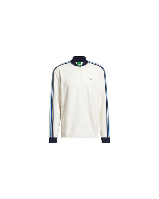 Adidas Black Originals 3-Stripes 1/4 Zip Sweatshirt "Chalk Night" Kb8629" for men