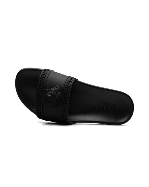 Versace Black Palazzo Medusa Pool Slide Dsu5883 Dg09G D41" for men