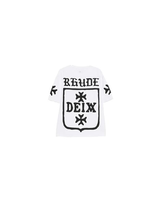 Rhude Black Deix Shield Oversized T-Shirt Rhpf25Tt08012 0053" for men
