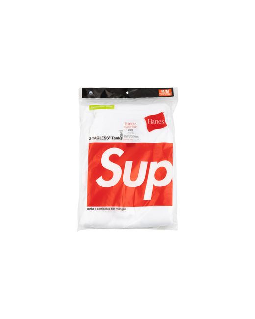 Supreme Black Hanes Tagless Tank Tops 3 Pack "Ss20" Su9283"