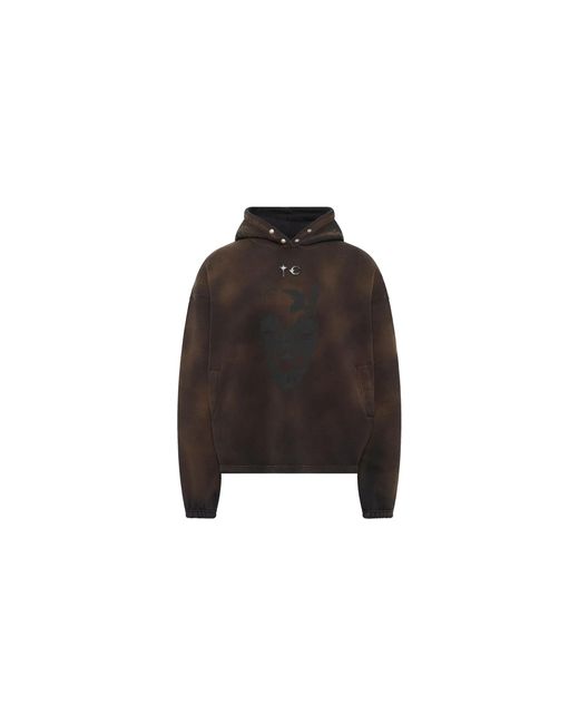 THUG CLUB Black Tc Riding Skull Hoodie Tc26Ss0701" for men