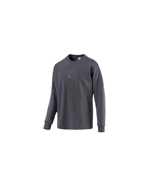 PUMA Black Downtown Crewneck Sweatshirt "Iron Gate" 576713 14" for men