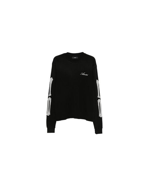 Amiri Black Bones Long-Sleeve T-Shirt Amtojr1032 001" for men
