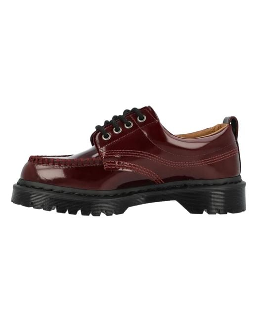 Dr. Martens Brown Lowell Lacquered Leather Moc Toe "Cherry" 42436600" for men