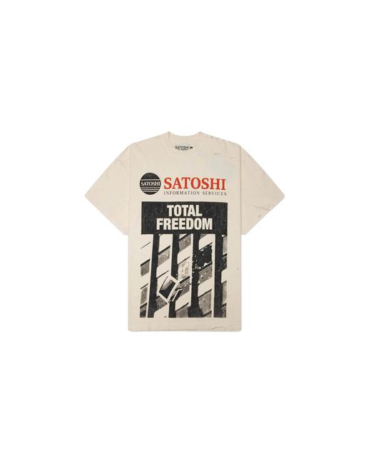 Satoshi Nakamoto Black Total Freedom T-Shirt Sat026" for men