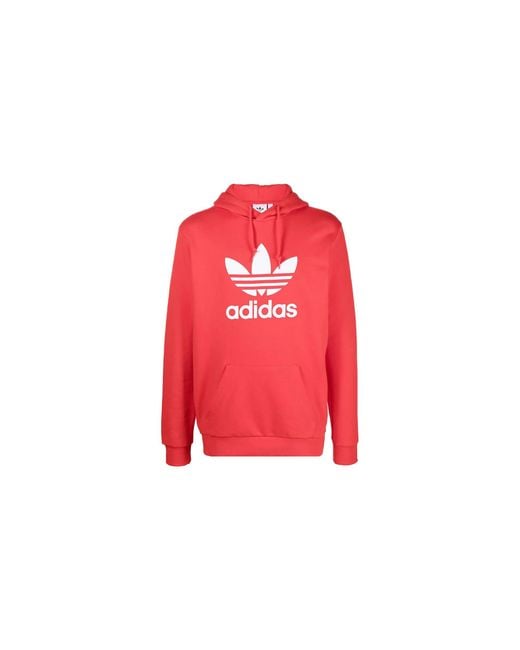 Adidas Red Trefoil Hoodie H06668" for men