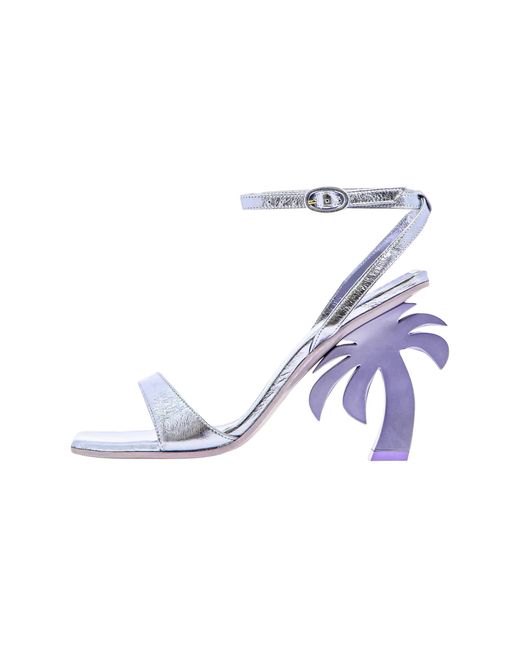 Palm Angels Black Mule Heels "Metallic" Pwih004F22Lea0023700"