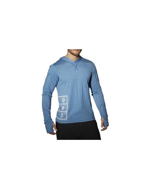Reebok Blue Rnf Lightweight Combat Hoodie "Noble" Ap6728" for men