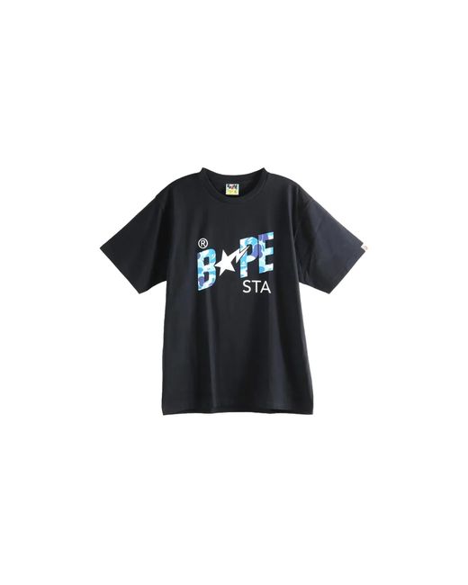 A Bathing Ape Black Abc Camo Sta Logo T-Shirt 1L80110008 Bk9" for men