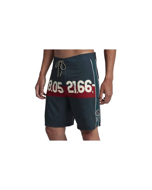 Hurley Black Jjf 4 Phantom Parallel Sea 19" Boardshorts "Midnight Spruce" Aj2042 303" for men