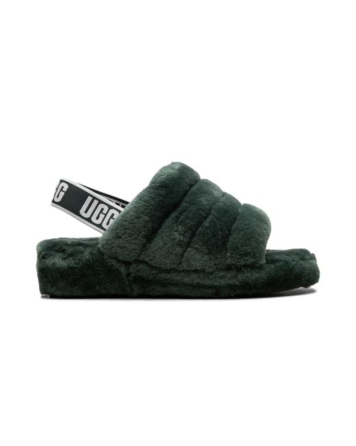 Ugg Black Fluff Yeah Slide "Highland" 1095119 Hdgr"