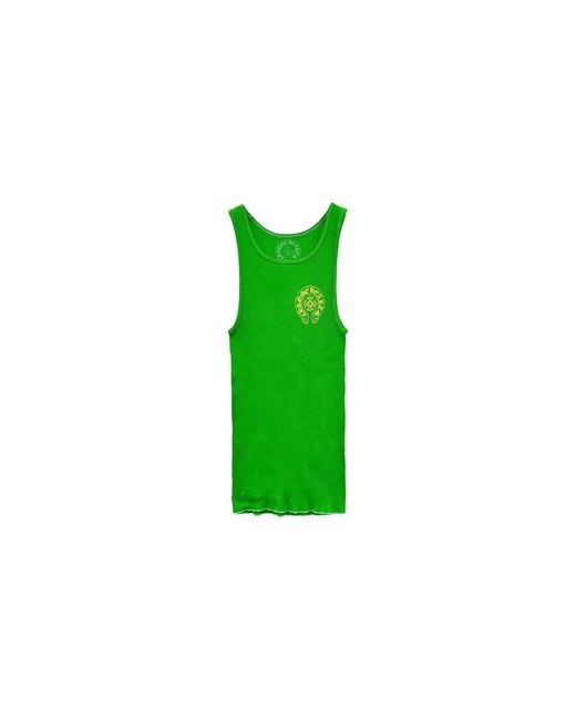 Chrome Hearts Green Horseshoe Rib Tank Top Chrm1623" for men
