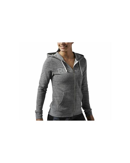Reebok Black Elements Full Zip Big Logo Hoody Aj2806"