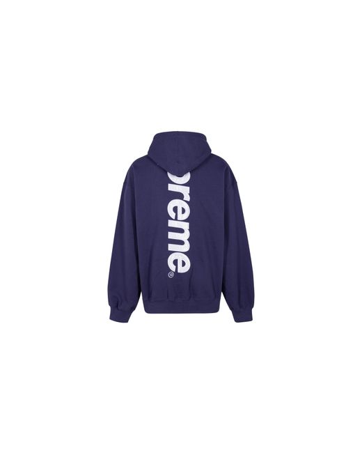Supreme Blue Satin Appliqué Hooded Sweatshirt "Fw23