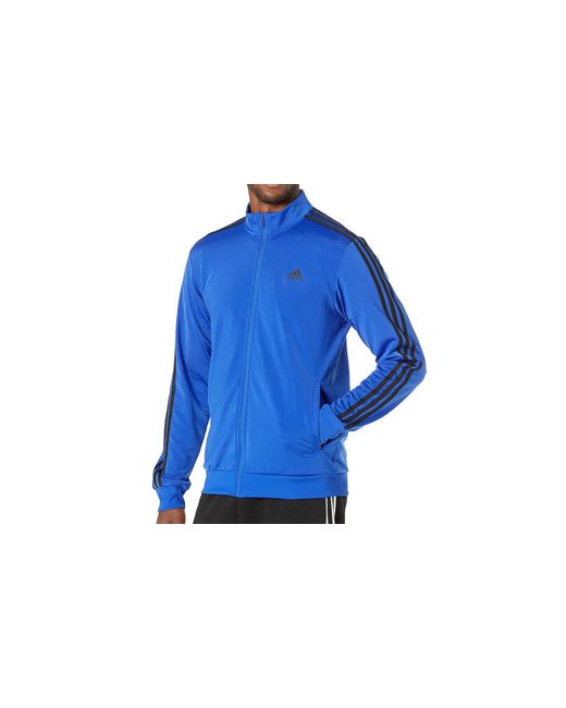 Adidas Blue Warm-Up Tricot Regular 3-Stripe Track Jacket "Bold He1636" for men