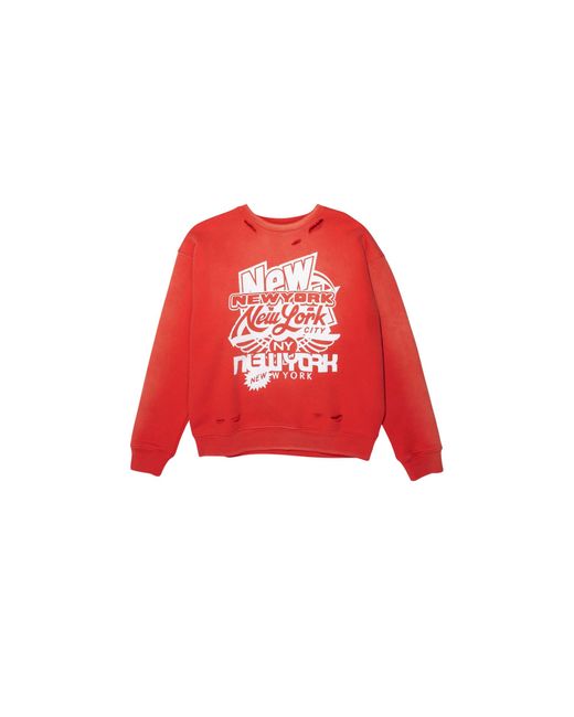 Purple Brand Red Hwt Fleece Crewneck P402 Hrwc423"
