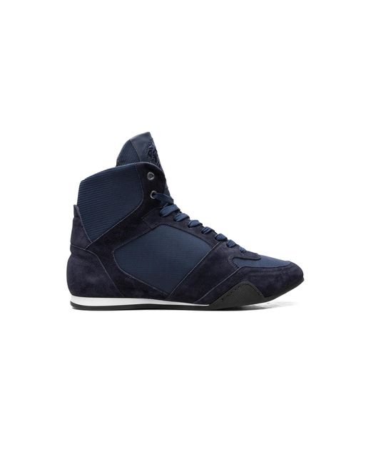 Versace Blue High Top Greek Key Dsu6442 D4Ctg Kl8Eb" for men