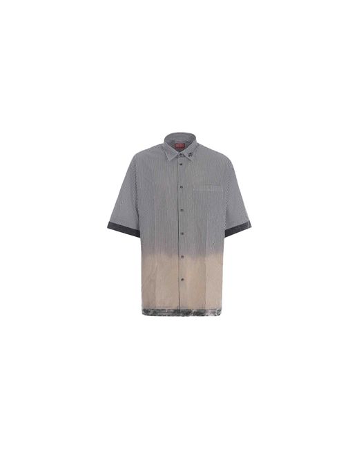 DIESEL Black S-Trax Striped Short Sleeve Shirt Shirts A128940Klab9Xx" for men