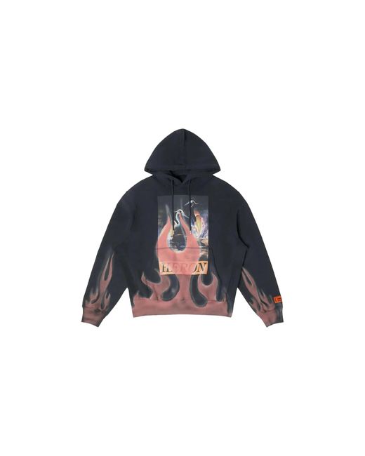 Heron Preston Blue Times Flames Hoodie Hmbb024S23Jer0071025" for men