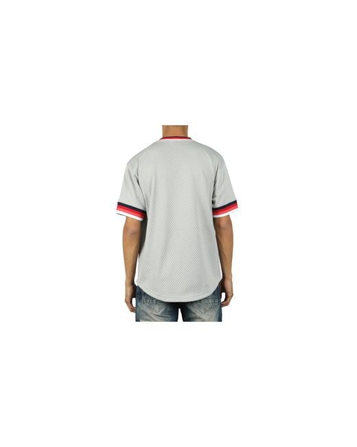 Mitchell & Ness Black Mlb Mesh V-Neck T-Shirt "Boston Sox for men