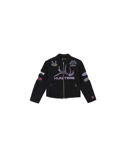 Sp5der Black Sherpa Moto Field Jacket Sp5_Blmotjkt"