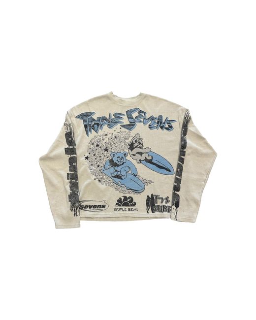 Triple Sevens Black All Star V2 Waffle Knit Long-Sleeve T-Shirt "Cream" Ts7056" for men