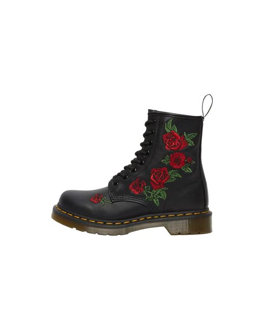 Dr. Martens Black 1460 Vonda Floral Leather Lace Up Boots — Softy T" 24722001" for men