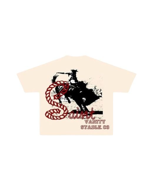 SAINT VANITY Black Stable T-Shirt "Cream" Sv Cream Tee" for men