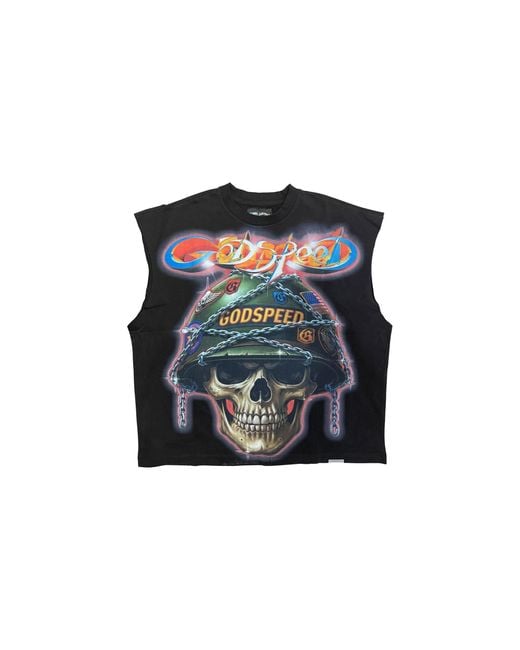GODSPEED NEW YORK Black Badges Of Honor Sleeveless T-Shirt Gs349" for men
