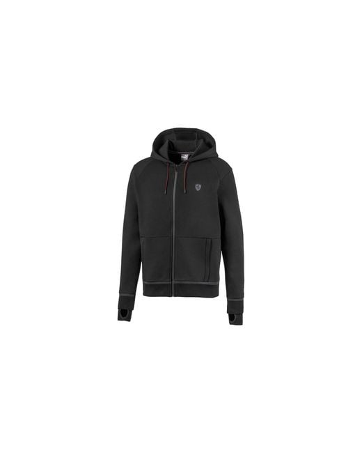 PUMA Black Ferrari Hooded Sweat Jacket 596119 01" for men