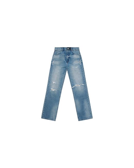 RTA Blue Jonas Straight Leg Jeans "Ripped Medium Wash" Mf24D673 B1327Rmedw" for men