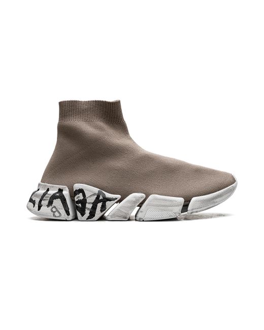 Balenciaga Black Speed 2.0 Graffiti Knit "Dark" 617196 W2Dd4 2901"