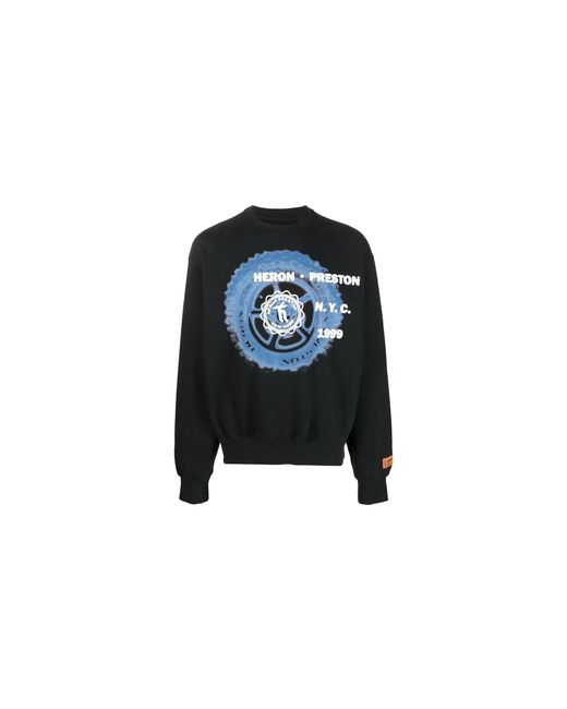 Heron Preston Black Off Road Logo Crewneck Sweatshirt Hmba020F22Jer0021040" for men